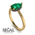 Hidden Halo Pear Emerald Engagement Ring - Mary No. 64