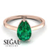 Hidden Halo Pear Emerald Engagement Ring - Mary No. 5 image 3