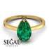 Hidden Halo Pear Emerald Engagement Ring - Mary No. 49 image 3