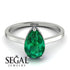 Hidden Halo Pear Emerald Engagement Ring - Mary No. 66 image 3