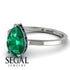 Hidden Halo Pear Emerald Engagement Ring - Mary No. 66 image 10