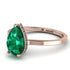 Hidden Halo Pear Emerald Engagement Ring - Mary No. 5