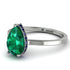 Hidden Halo Pear Emerald Engagement Ring - Mary No. 66