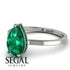 Hidden Halo Pear Emerald Engagement Ring - Mary No. 21 image 10