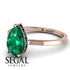 Hidden Halo Pear Emerald Engagement Ring - Mary No. 65 image 10