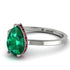 Hidden Halo Pear Emerald Engagement Ring - Mary No. 51