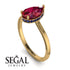Hidden Halo Pear Ruby Engagement Ring - Mary No. 70