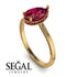Hidden Halo Pear Ruby Engagement Ring - Mary No. 55