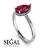 Hidden Halo Pear Ruby Engagement Ring - Mary No. 12