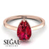 Hidden Halo Pear Ruby Engagement Ring - Mary No. 11