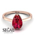 Hidden Halo Pear Ruby Engagement Ring - Mary No. 41 image 3