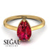 Hidden Halo Pear Ruby Engagement Ring - Mary No. 40 image 3