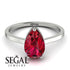 Hidden Halo Pear Ruby Engagement Ring - Mary No. 42 image 3