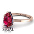 Hidden Halo Pear Ruby Engagement Ring - Mary No. 71 image 4