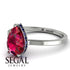 Hidden Halo Pear Ruby Engagement Ring - Mary No. 72 image 4