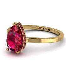 Hidden Halo Pear Ruby Engagement Ring - Mary No. 55 image 1