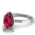 Hidden Halo Pear Ruby Engagement Ring - Mary No. 42 image 10