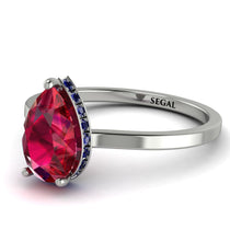 Hidden Halo Pear Ruby Engagement Ring - Mary No. 72 image 1