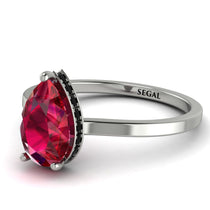 Hidden Halo Pear Ruby Engagement Ring - Mary No. 42 image 1