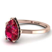 Hidden Halo Pear Ruby Engagement Ring - Mary No. 41 image 1