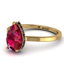 Hidden Halo Pear Ruby Engagement Ring - Mary No. 70 image 1