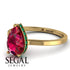 Hidden Halo Pear Ruby Engagement Ring - Mary No. 25 image 10