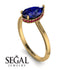 Hidden Halo Pear Sapphire Engagement Ring - Mary No. 58