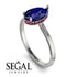 Hidden Halo Pear Sapphire Engagement Ring - Mary No. 60