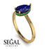 Hidden Halo Pear Sapphire Engagement Ring - Mary No. 28