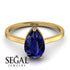 Hidden Halo Pear Sapphire Engagement Ring - Mary No. 43