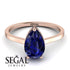 Hidden Halo Pear Sapphire Engagement Ring - Mary No. 74