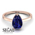 Hidden Halo Pear Sapphire Engagement Ring - Mary No. 14