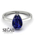 Hidden Halo Pear Sapphire Engagement Ring - Mary No. 75 image 3
