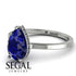 Hidden Halo Pear Sapphire Engagement Ring - Mary No. 15 image 4