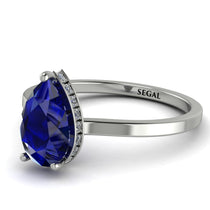 Hidden Halo Pear Sapphire Engagement Ring - Mary No. 15 image 1