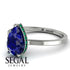 Hidden Halo Pear Sapphire Engagement Ring - Mary No. 30 image 4