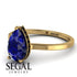 Hidden Halo Pear Sapphire Engagement Ring - Mary No. 43 image 4