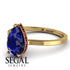 Hidden Halo Pear Sapphire Engagement Ring - Mary No. 58