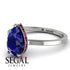 Hidden Halo Pear Sapphire Engagement Ring - Mary No. 60 image 4