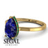 Hidden Halo Pear Sapphire Engagement Ring - Mary No. 28