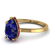Hidden Halo Pear Sapphire Engagement Ring - Mary No. 58 image 1