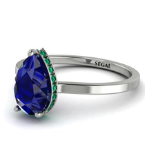 Hidden Halo Pear Sapphire Engagement Ring - Mary No. 30 image 1