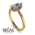 Hidden Halo Pear Diamond Engagement Ring - Mary No. 1