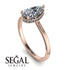 Hidden Halo Pear Diamond Engagement Ring - Mary No. 2