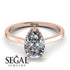 Hidden Halo Pear Diamond Engagement Ring - Mary No. 2 image 3