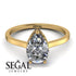 Hidden Halo Pear Diamond Engagement Ring - Mary No. 61 image 3