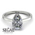 Hidden Halo Pear Diamond Engagement Ring - Mary No. 63 image 3
