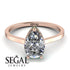 Hidden Halo Pear Diamond Engagement Ring - Mary No. 17 image 3