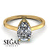 Hidden Halo Pear Diamond Engagement Ring - Mary No. 16 image 3