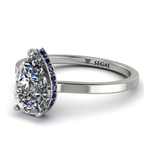 Hidden Halo Pear Diamond Engagement Ring - Mary No. 63 image 1